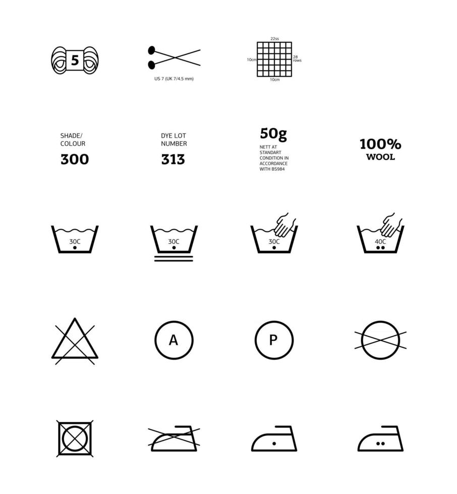 informations sur le blanchiment des étiquettes de fil. caractéristique de tissu d'icônes vectorielles, symboles de propriété de vêtements. coupe-vent, laine, imperméable, protection UV. étiquettes d'usure linéaire, pictogramme de vêtements de l'industrie textile vecteur
