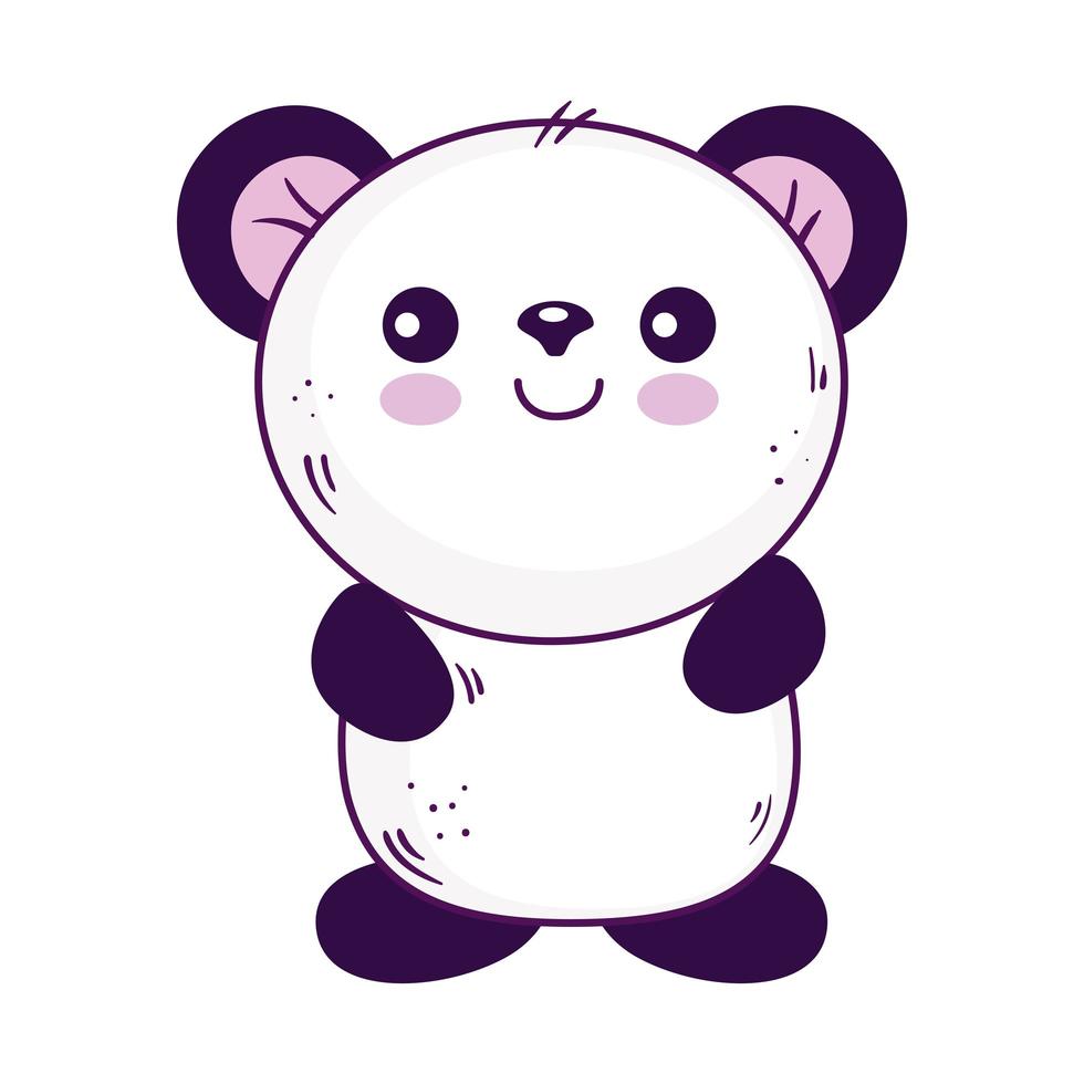 Conception de vecteur de dessin animé animal ours panda kawaii