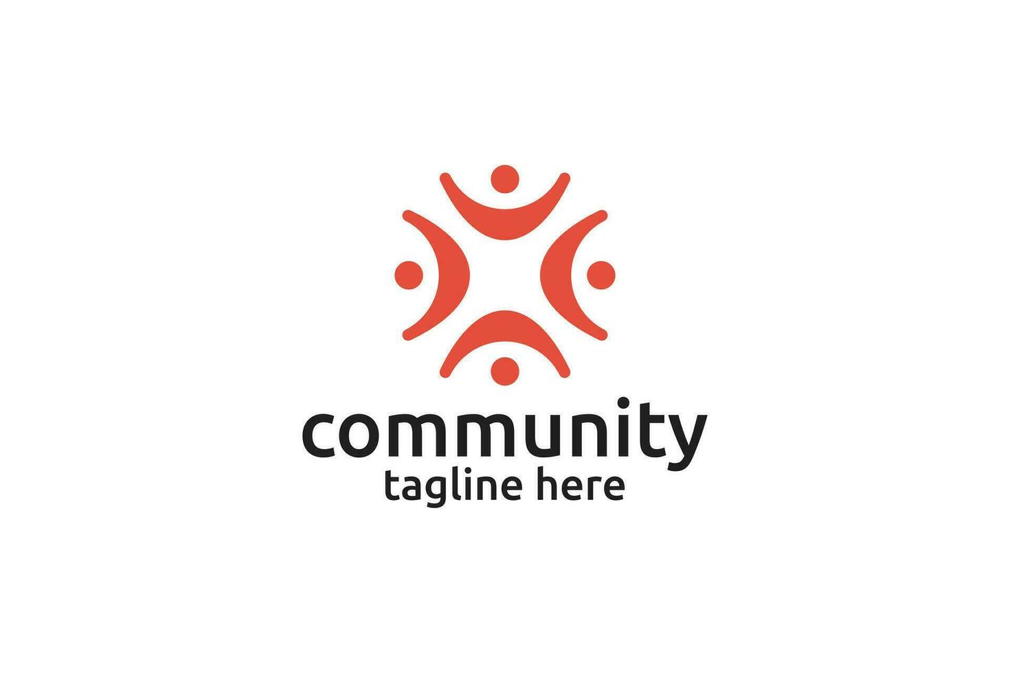 moderne abstrait rouge communauté logo vecteur