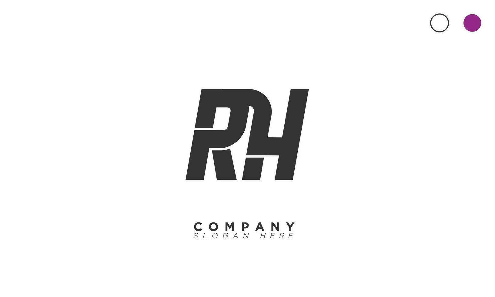 rh alphabet des lettres initiales monogramme logo heure, r et h vecteur