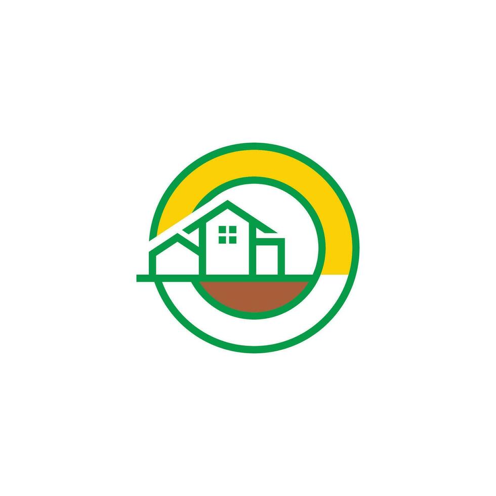 rond vert ranch Accueil Soleil sol symbole logo vecteur