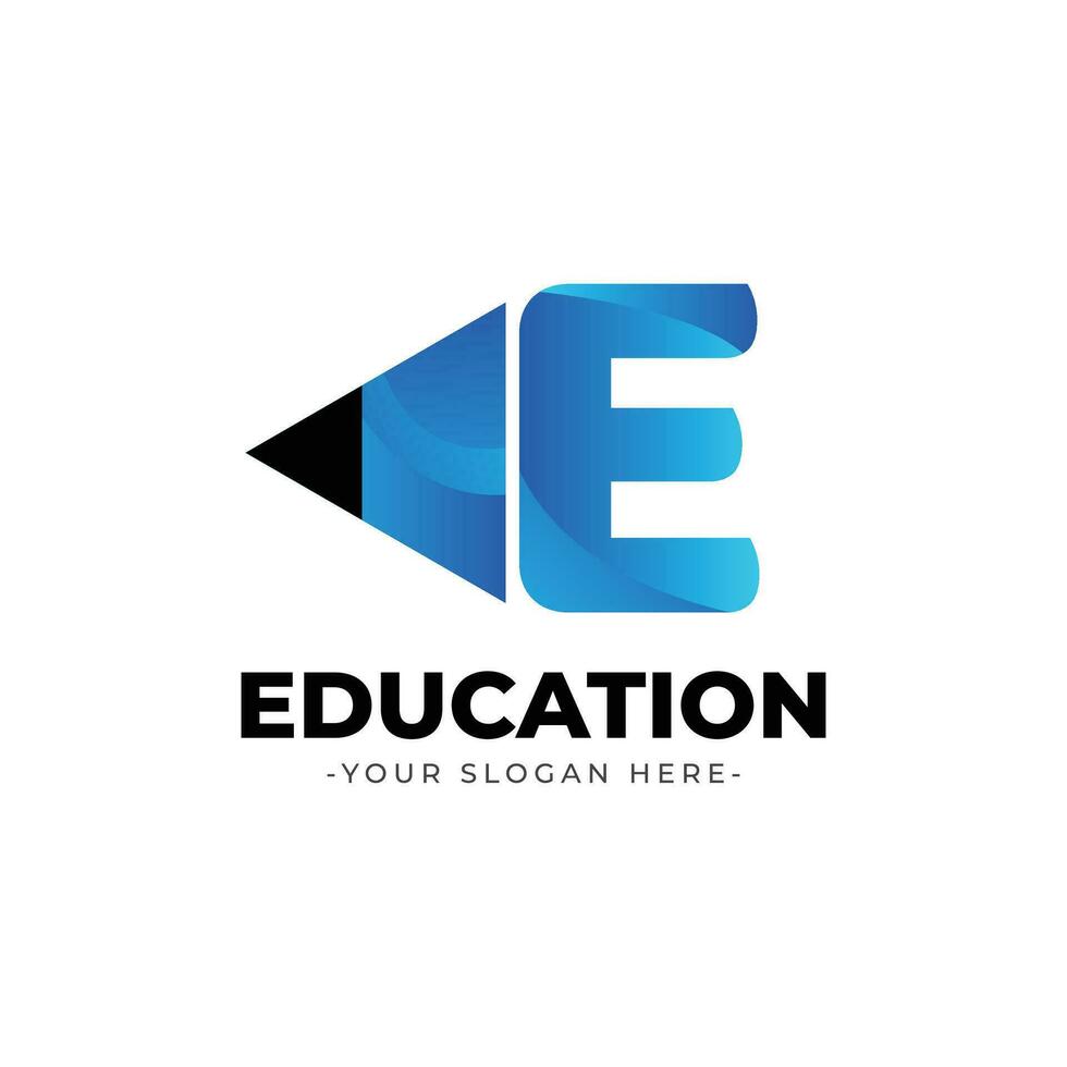 lettre e éducation logo conception vecteur modèle