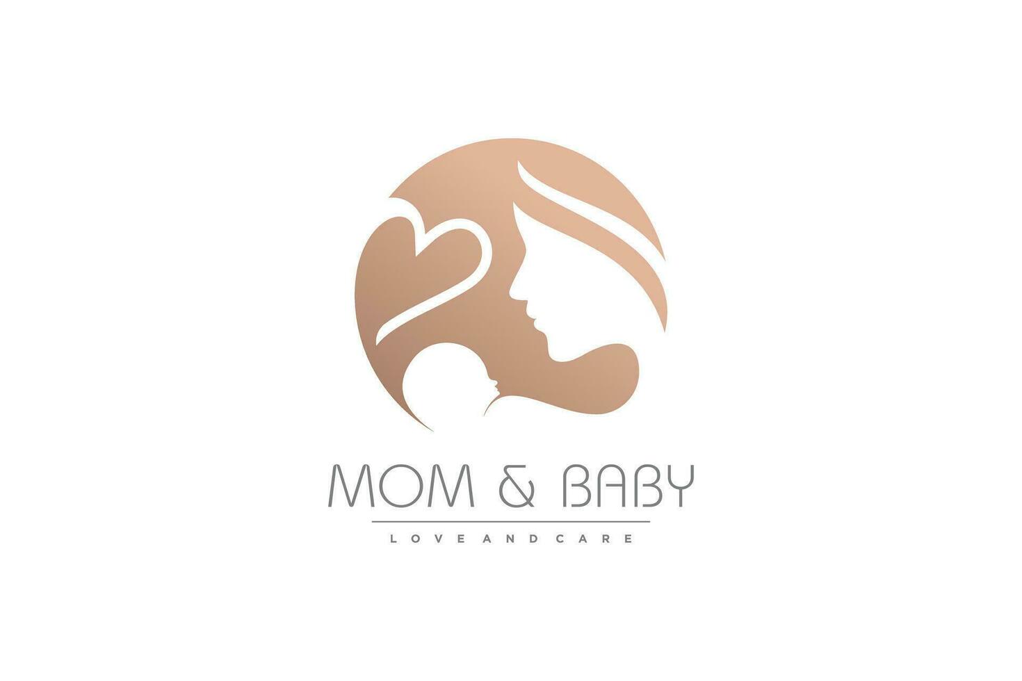 maman et bébé logo conception avec moderne unique concept vecteur