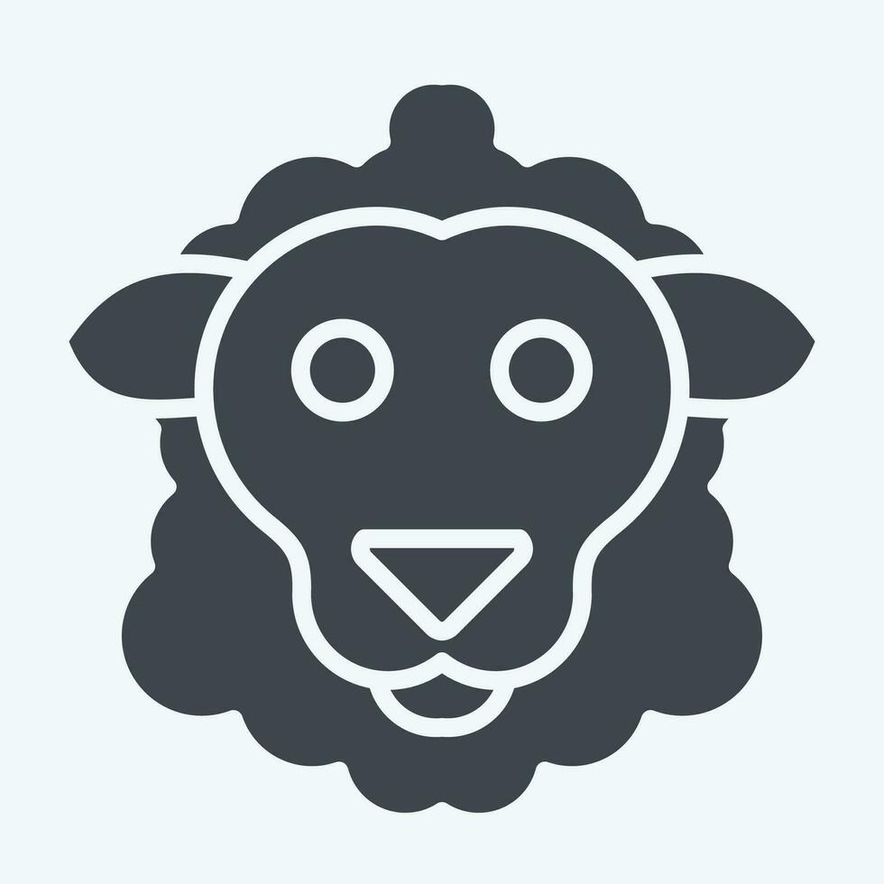 icône mouton. en relation à animal symbole. glyphe style. Facile conception modifiable. Facile illustration vecteur