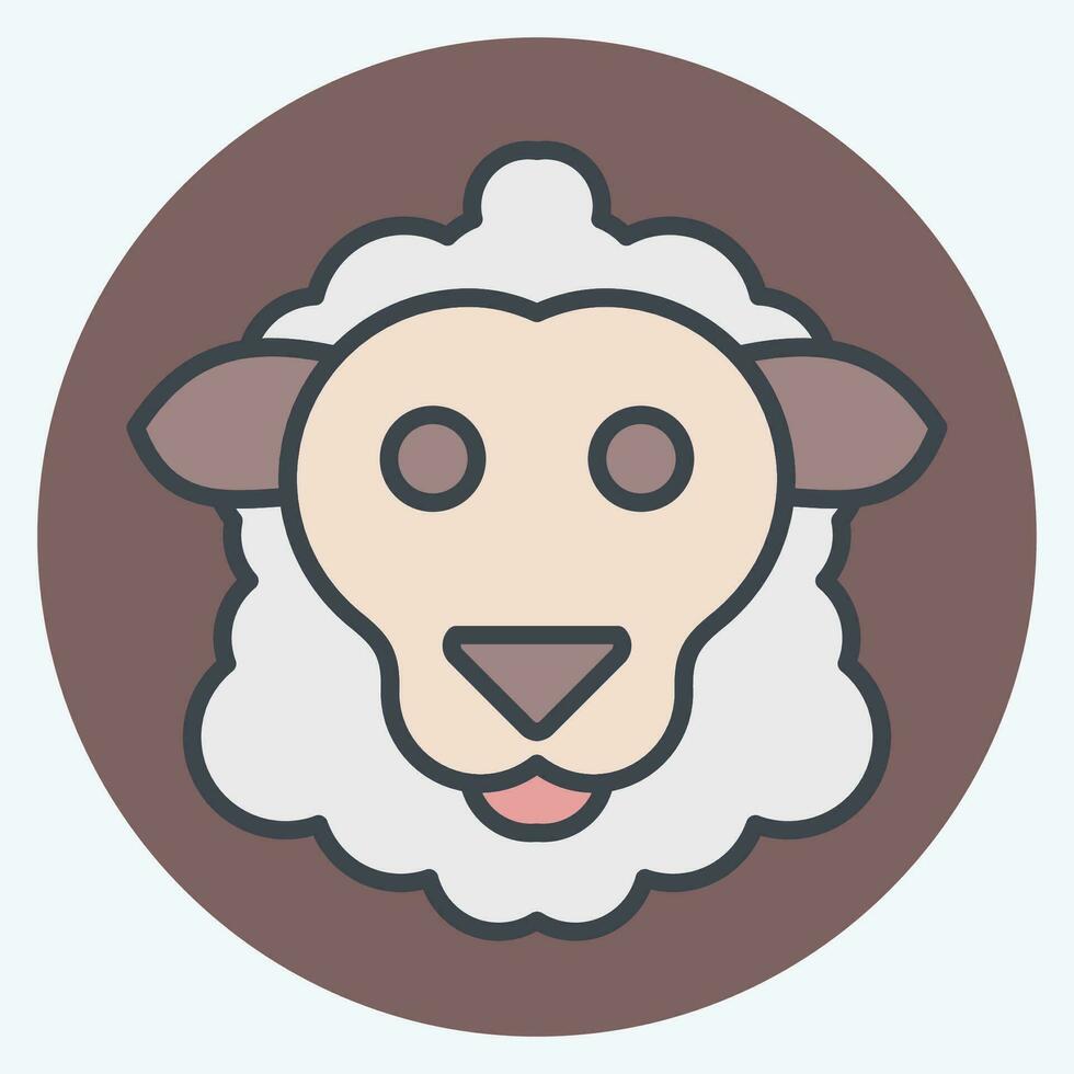 icône mouton. en relation à animal symbole. Couleur camarade style. Facile conception modifiable. Facile illustration vecteur
