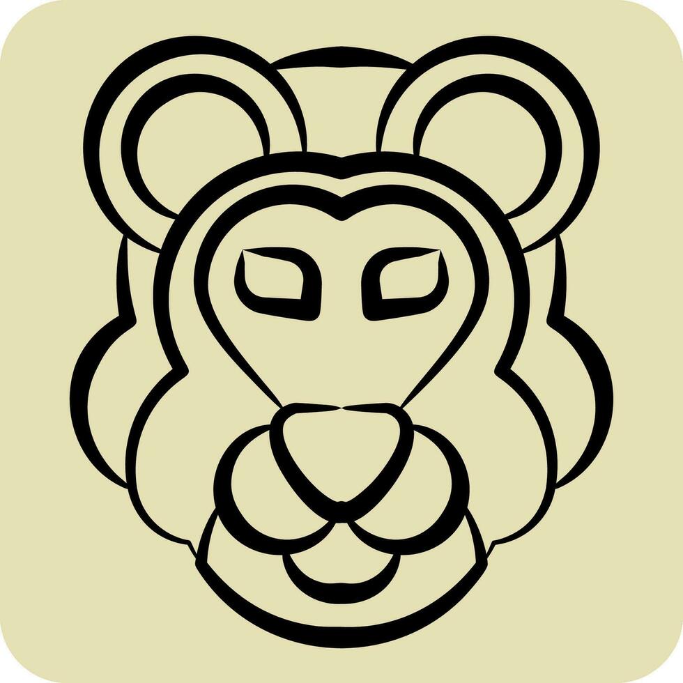 icône lion. en relation à animal symbole. main tiré style. Facile conception modifiable. Facile illustration vecteur