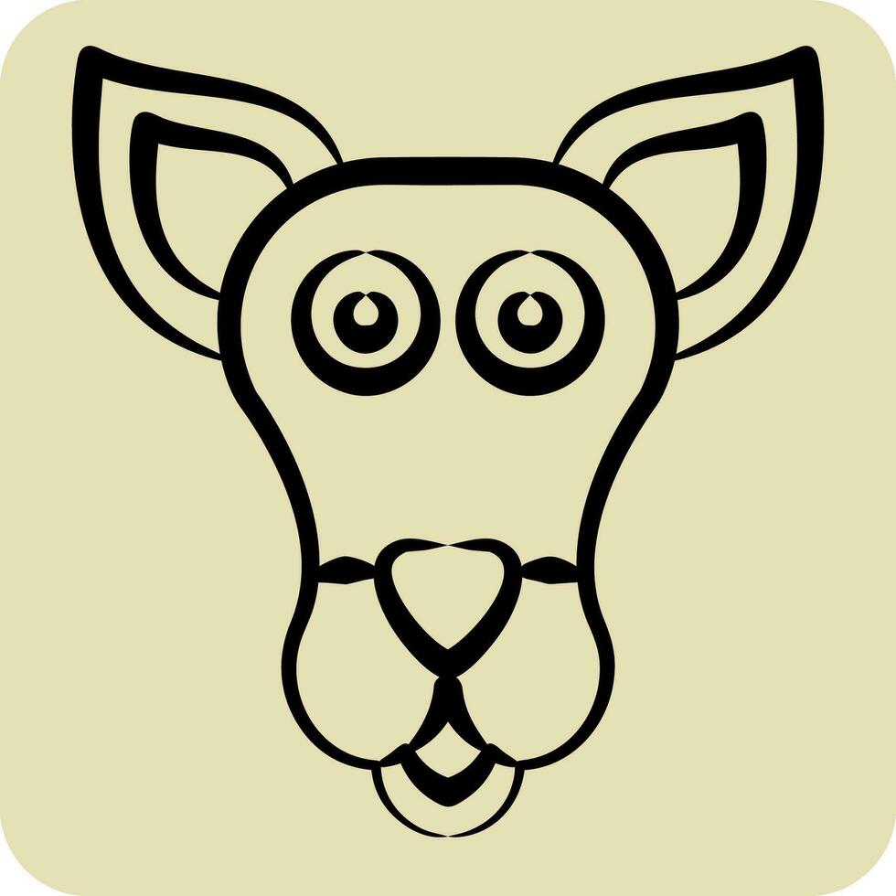 icône kangourou. en relation à animal symbole. main tiré style. Facile conception modifiable. Facile illustration vecteur
