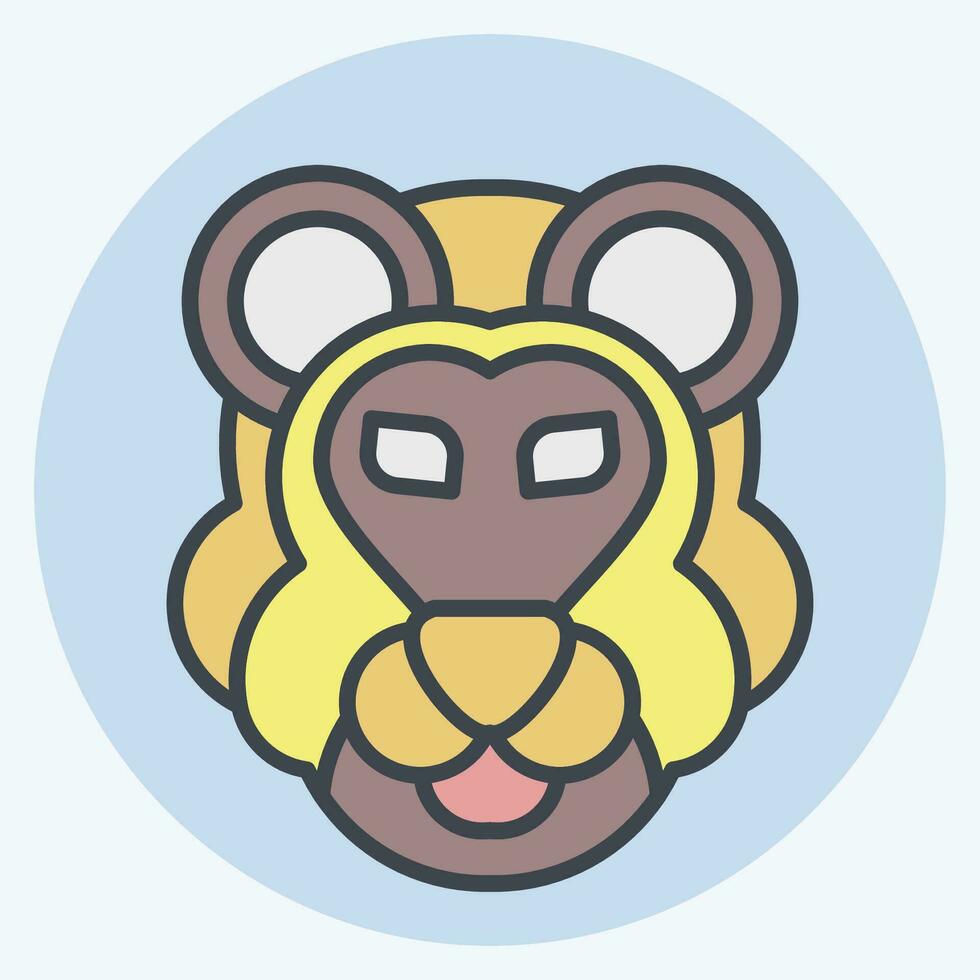 icône lion. en relation à animal symbole. Couleur camarade style. Facile conception modifiable. Facile illustration vecteur