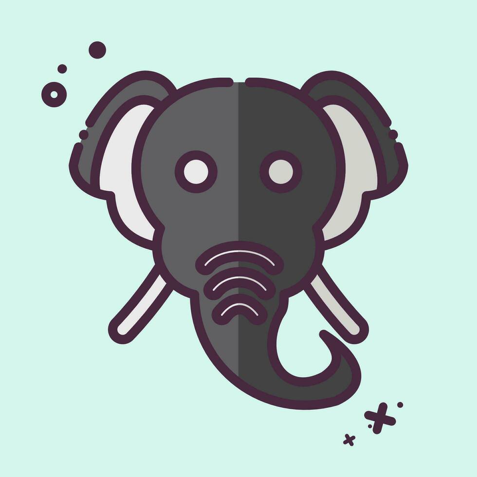 icône l'éléphant. en relation à animal symbole. mbe style. Facile conception modifiable. Facile illustration vecteur