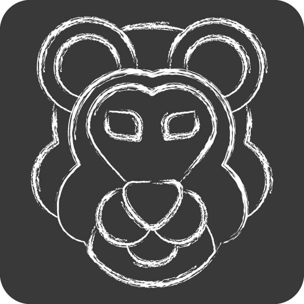 icône lion. en relation à animal symbole. craie style. Facile conception modifiable. Facile illustration vecteur