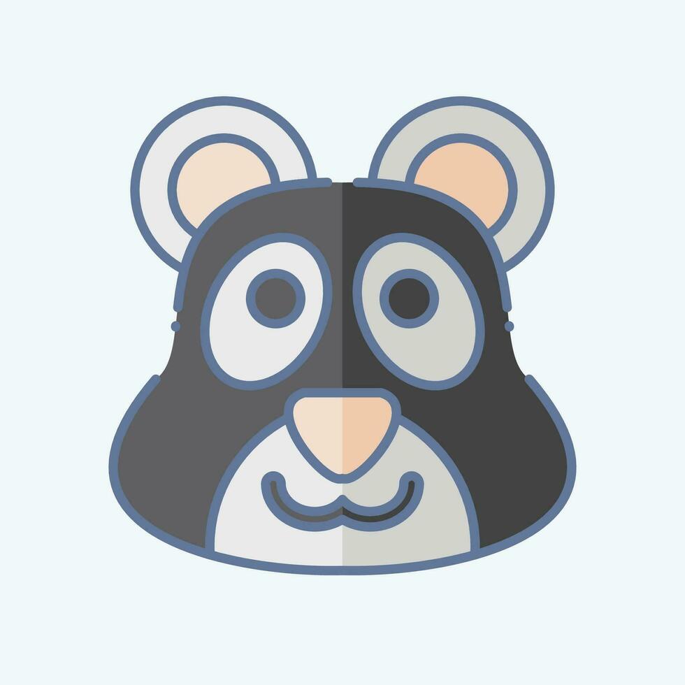 icône Panda. en relation à animal symbole. griffonnage style. Facile conception modifiable. Facile illustration vecteur