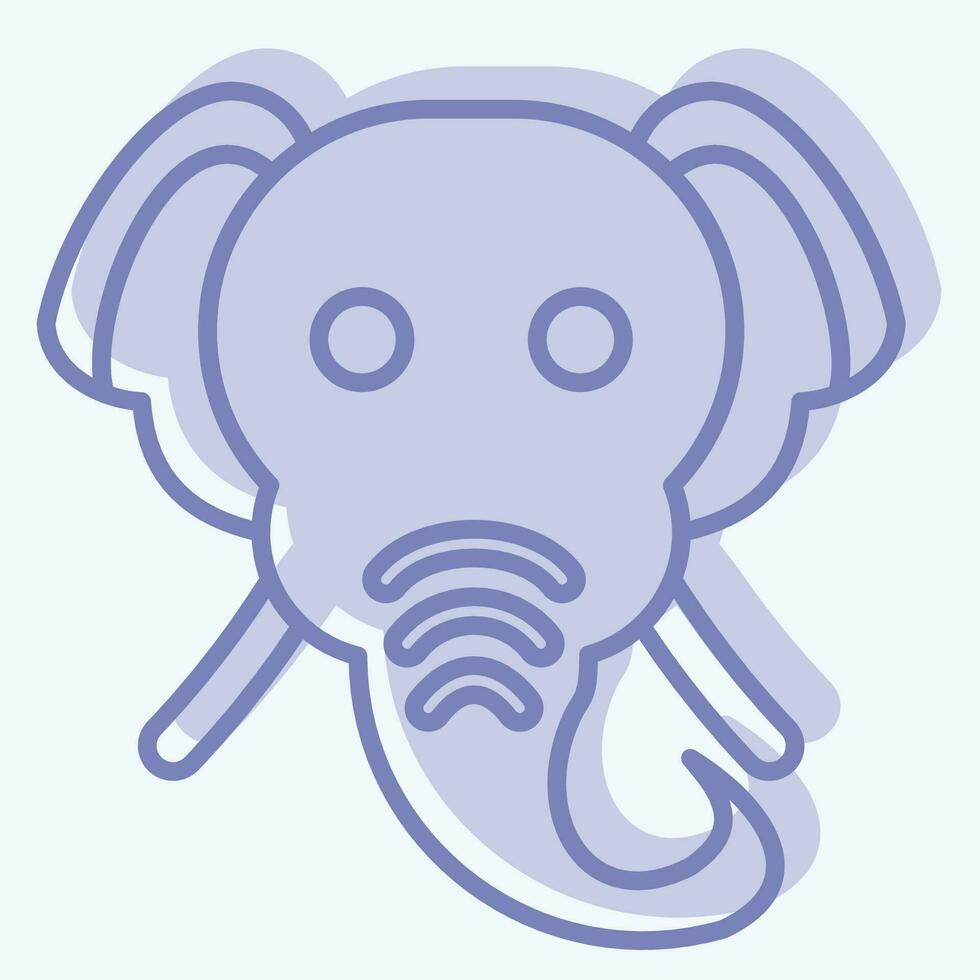 icône l'éléphant. en relation à animal symbole. deux Ton style. Facile conception modifiable. Facile illustration vecteur