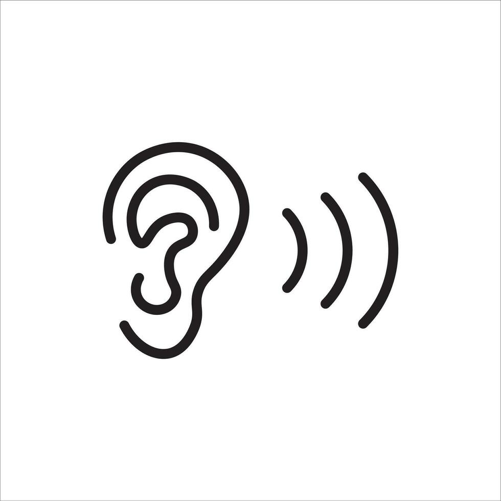 oreille, audition icône vecteur illustration symbole