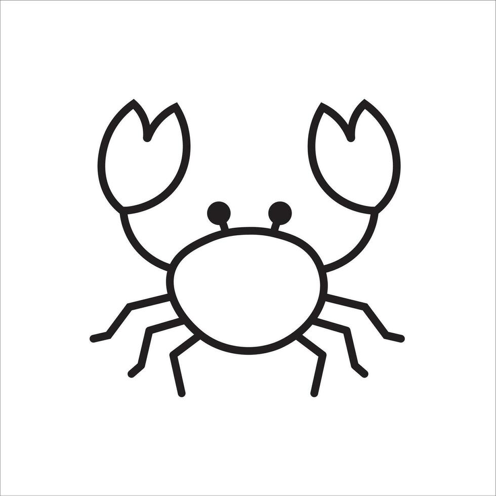 Crabe icône vecteur illustration symbole