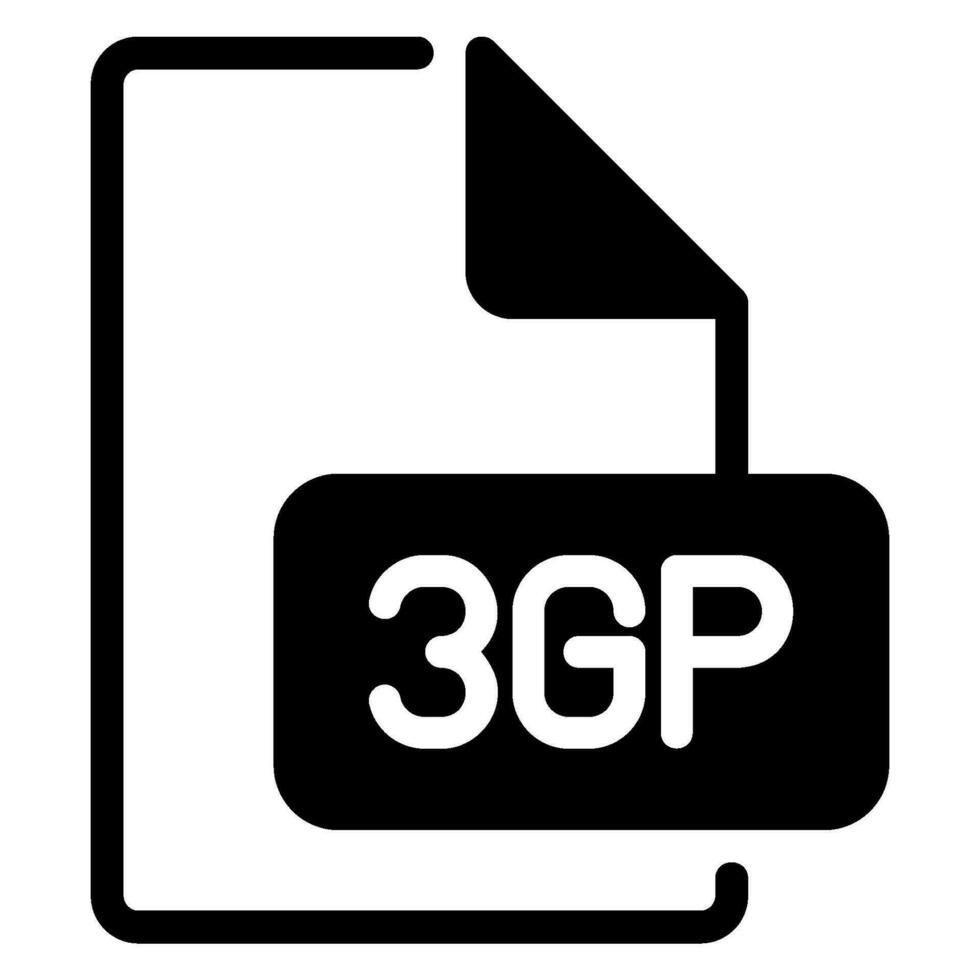 icône de glyphe 3gp vecteur