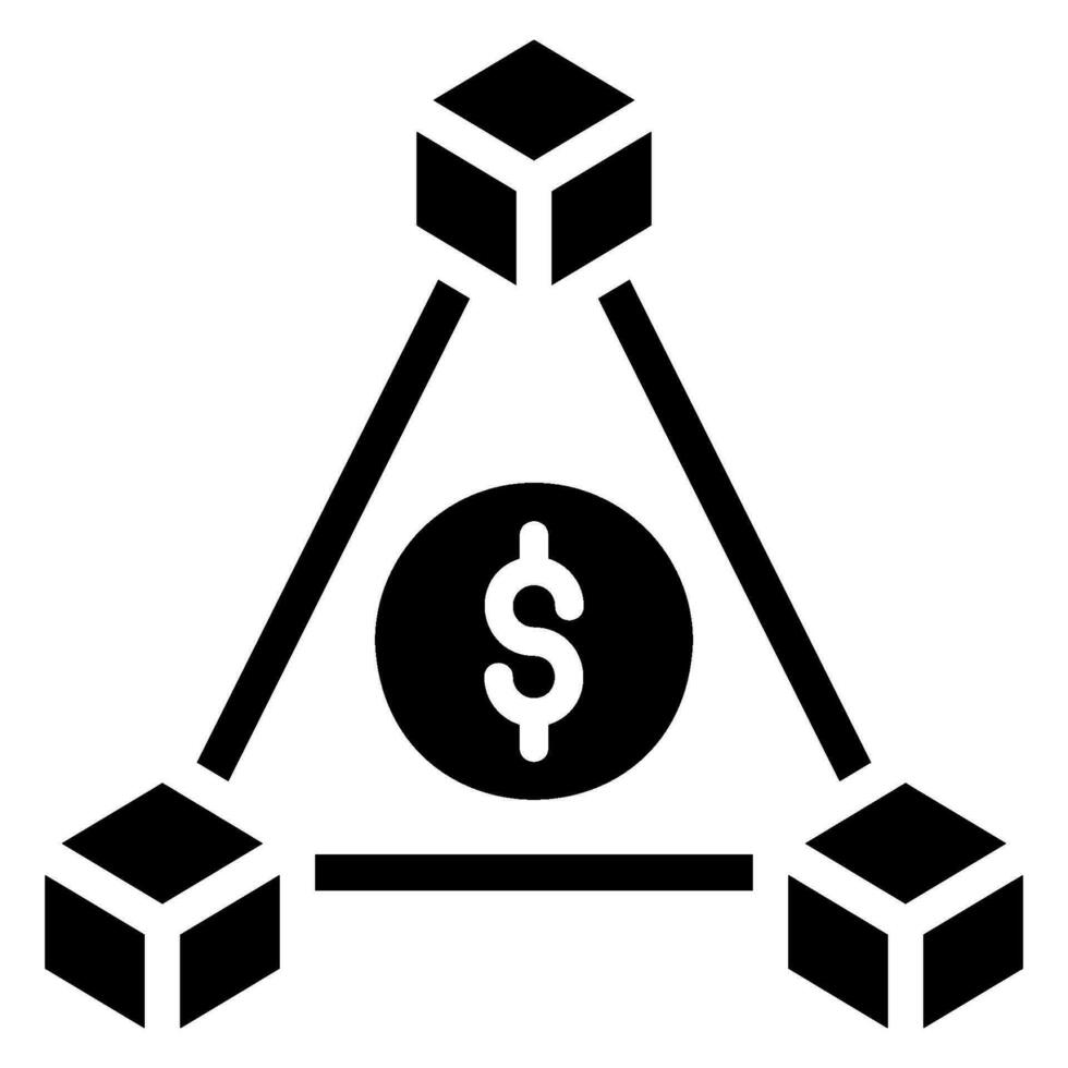 icône de glyphe de blockchain vecteur