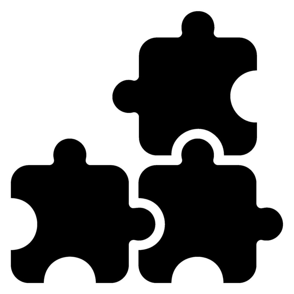 puzzle pièce glyphe icône vecteur