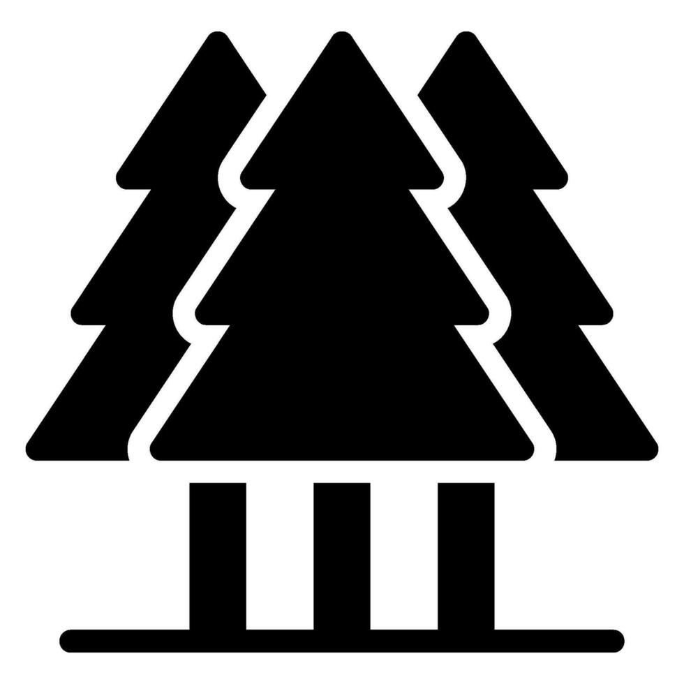 icône de glyphe de forêt vecteur