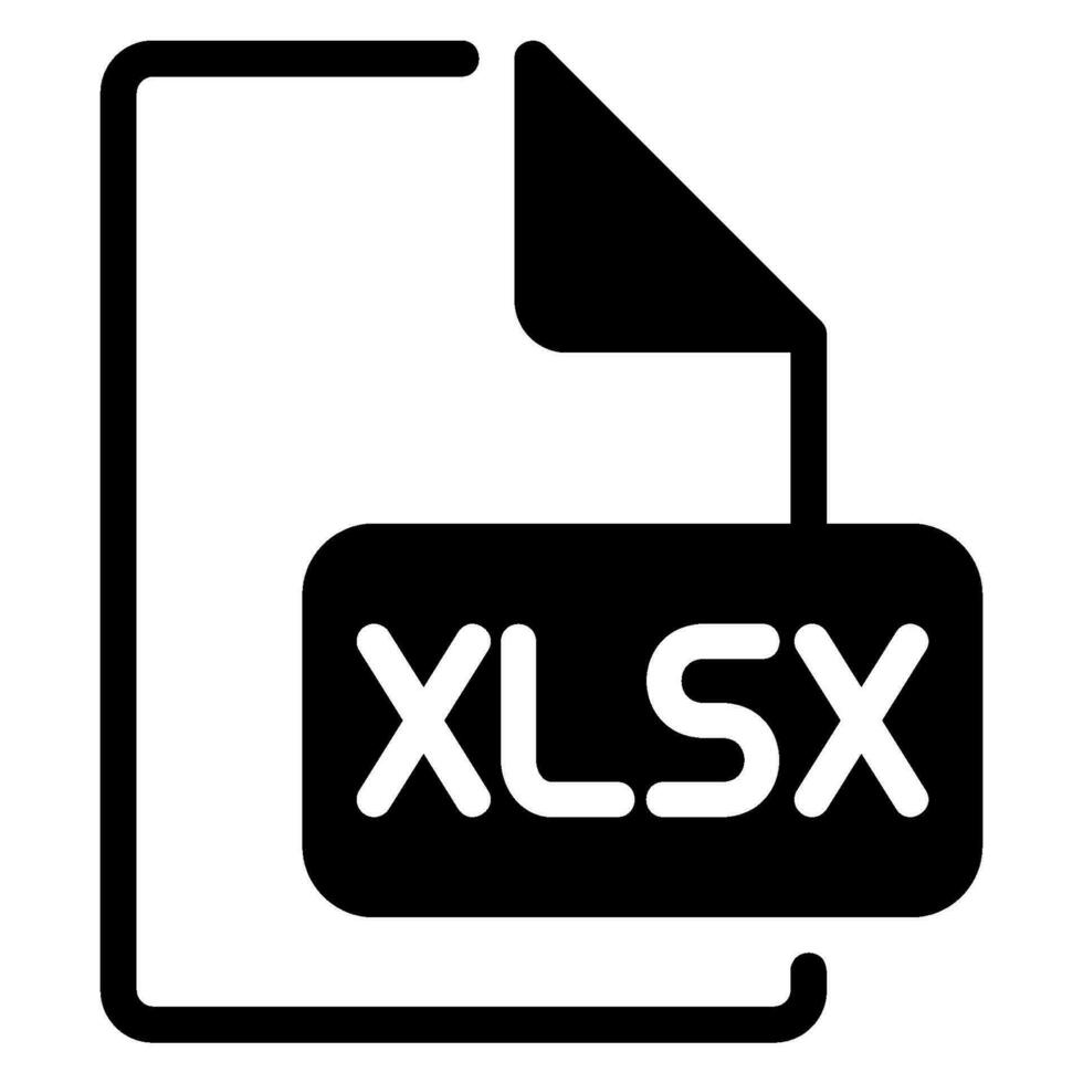 icône de glyphe xlsx vecteur