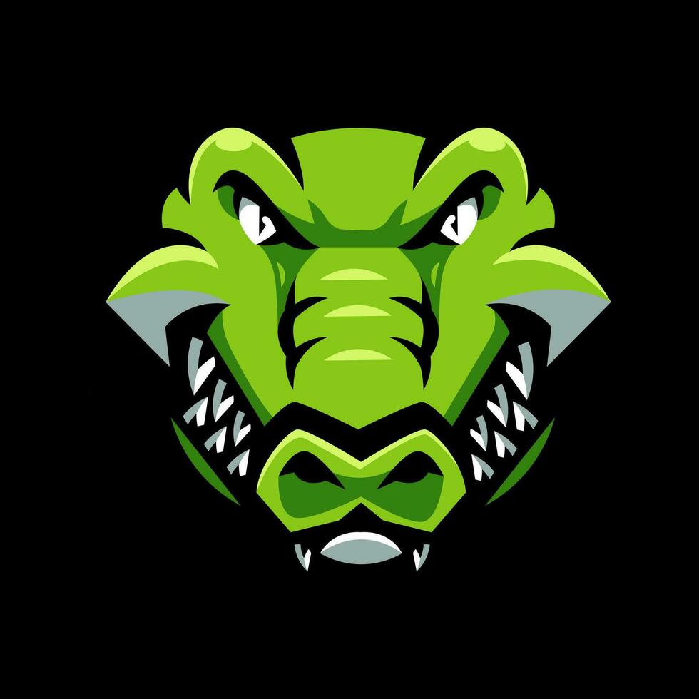 crocodile tête mascotte logo conception illustration vecteur