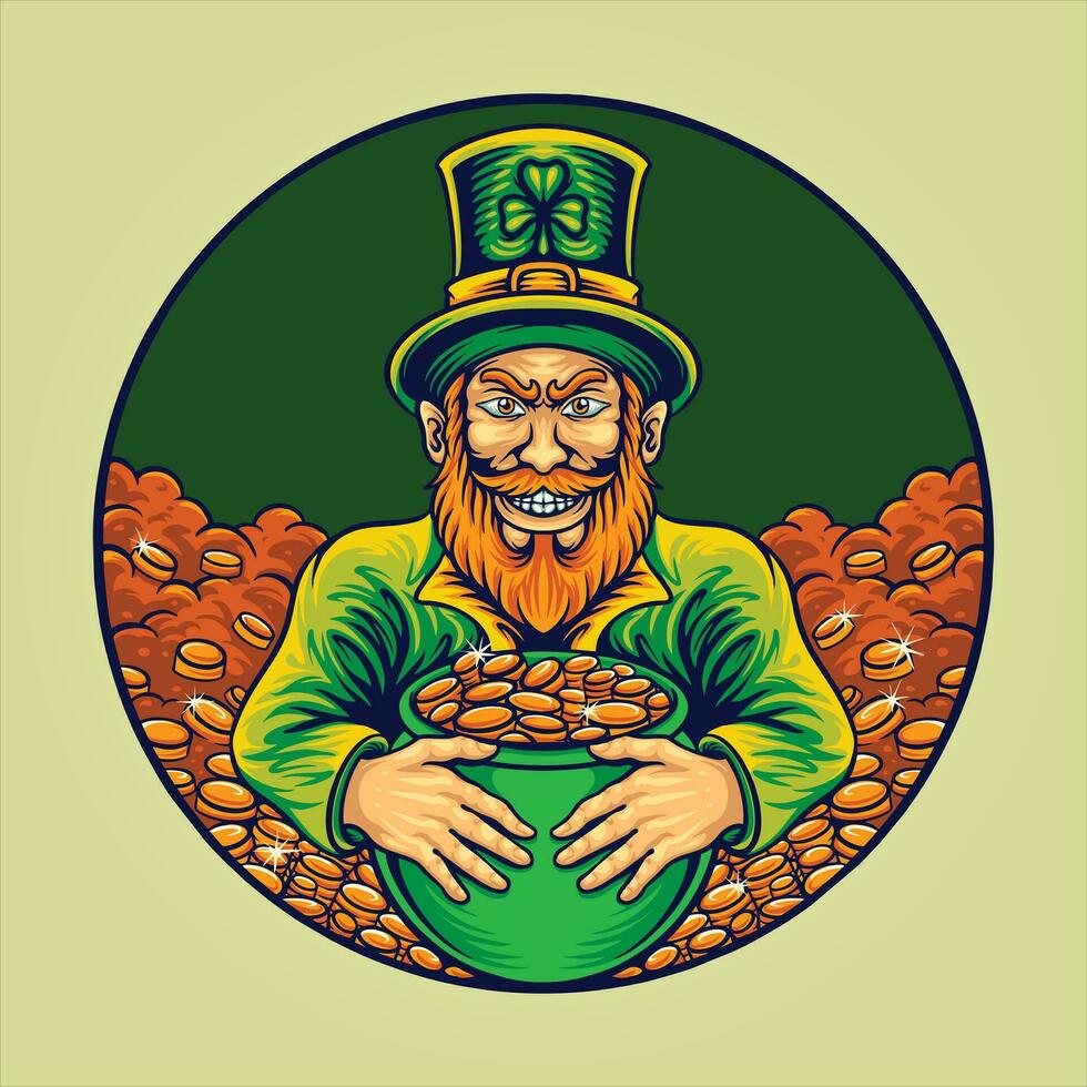 la magie argent lutin st. patricks journée vecteur des illustrations pour votre travail logo, marchandise T-shirt, autocollants et étiquette conceptions, affiche, salutation cartes La publicité affaires entreprise ou marques.