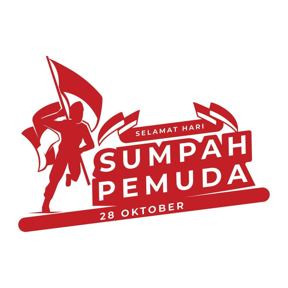 sumah pemuda oktober 28e logo conception, indonésien jeunesse héros déclaration vecteur