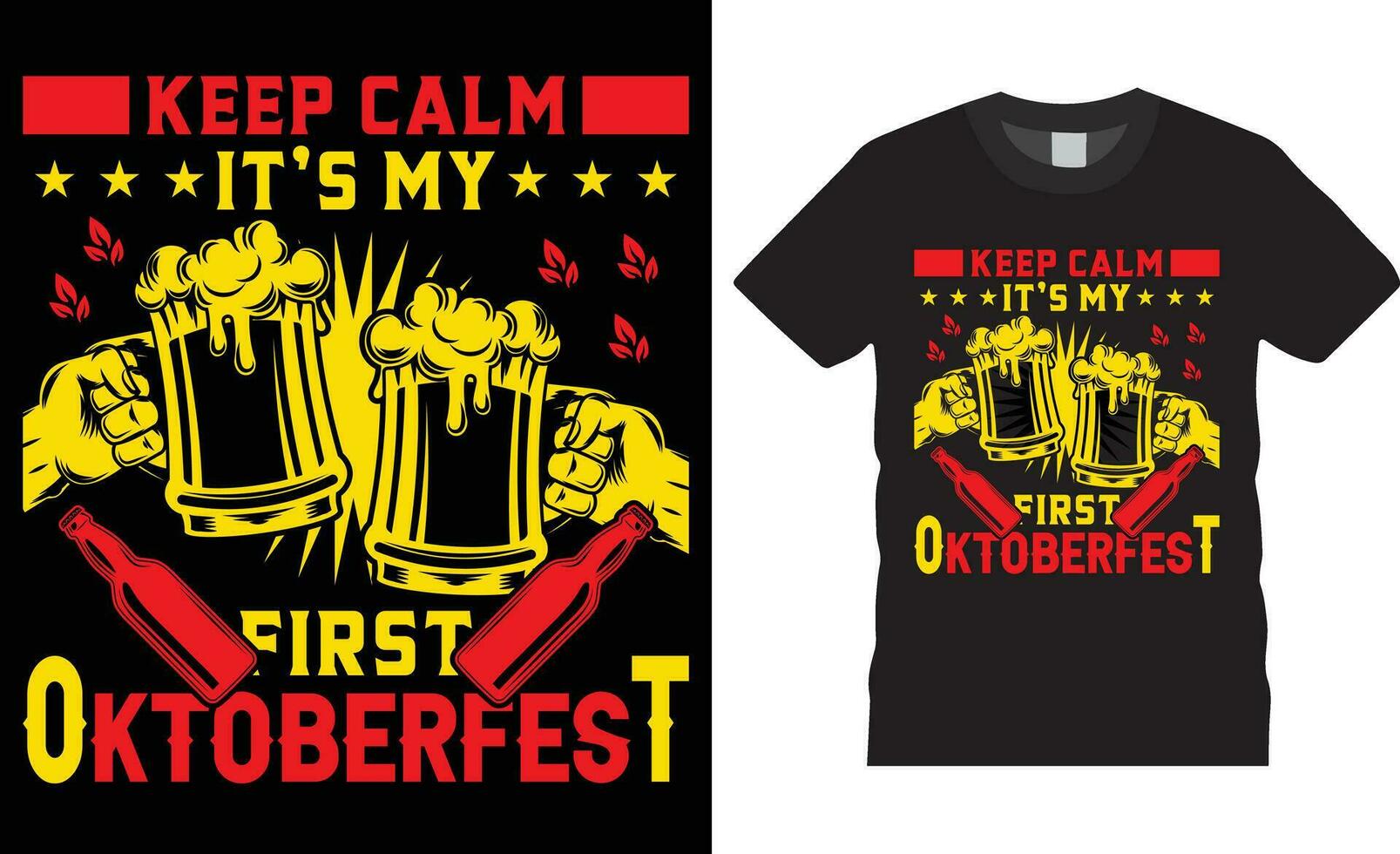 oktoberfest T-shirt conception vecteur illustration typographie impression template.keep calme c'est mon premier oktoberfest