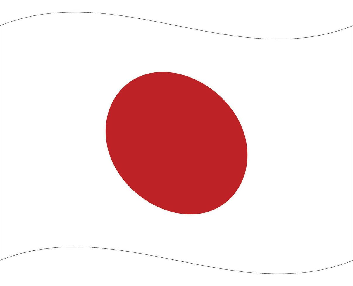 Japonais drapeau. drapeau de Japon. Japon drapeau vague vecteur