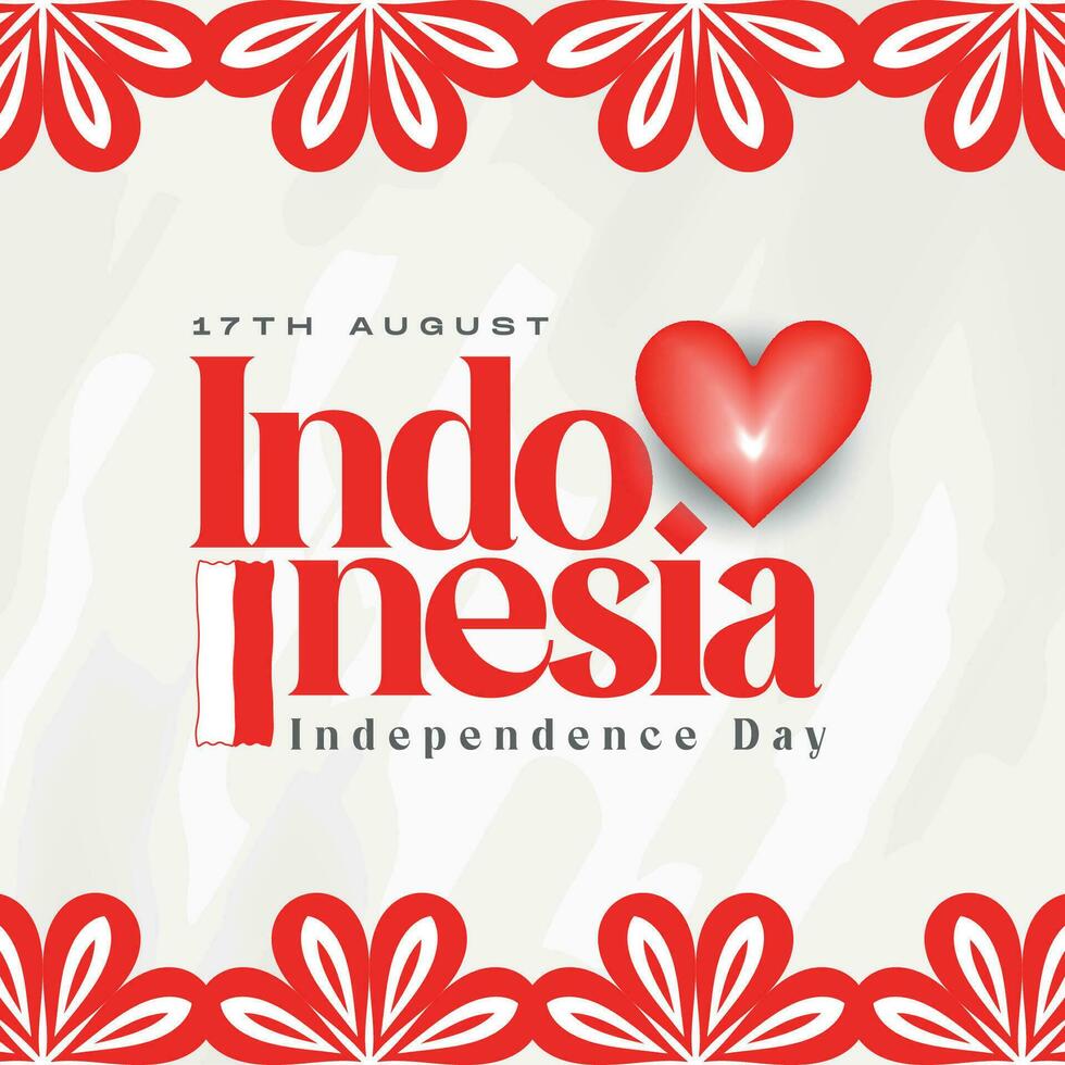 Indonésie indépendance journée ou dirgahayu kemerdekaan Indonésie sociale médias Publier bannière vecteur