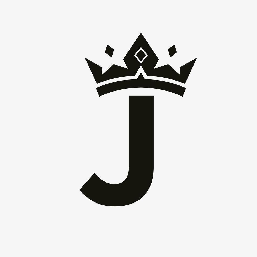 couronne logo sur lettre j vecteur modèle pour beauté, mode, élégant, luxe signe