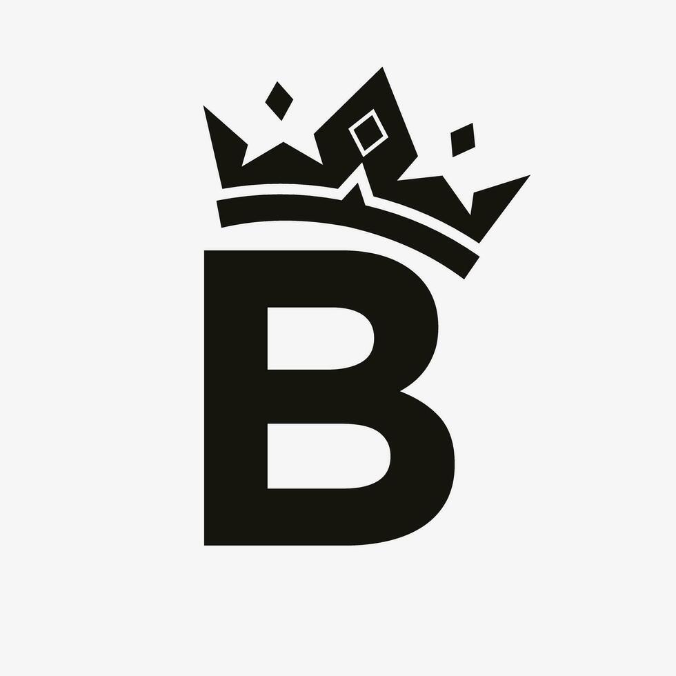 couronne logo sur lettre b vecteur modèle pour beauté, mode, élégant, luxe signe