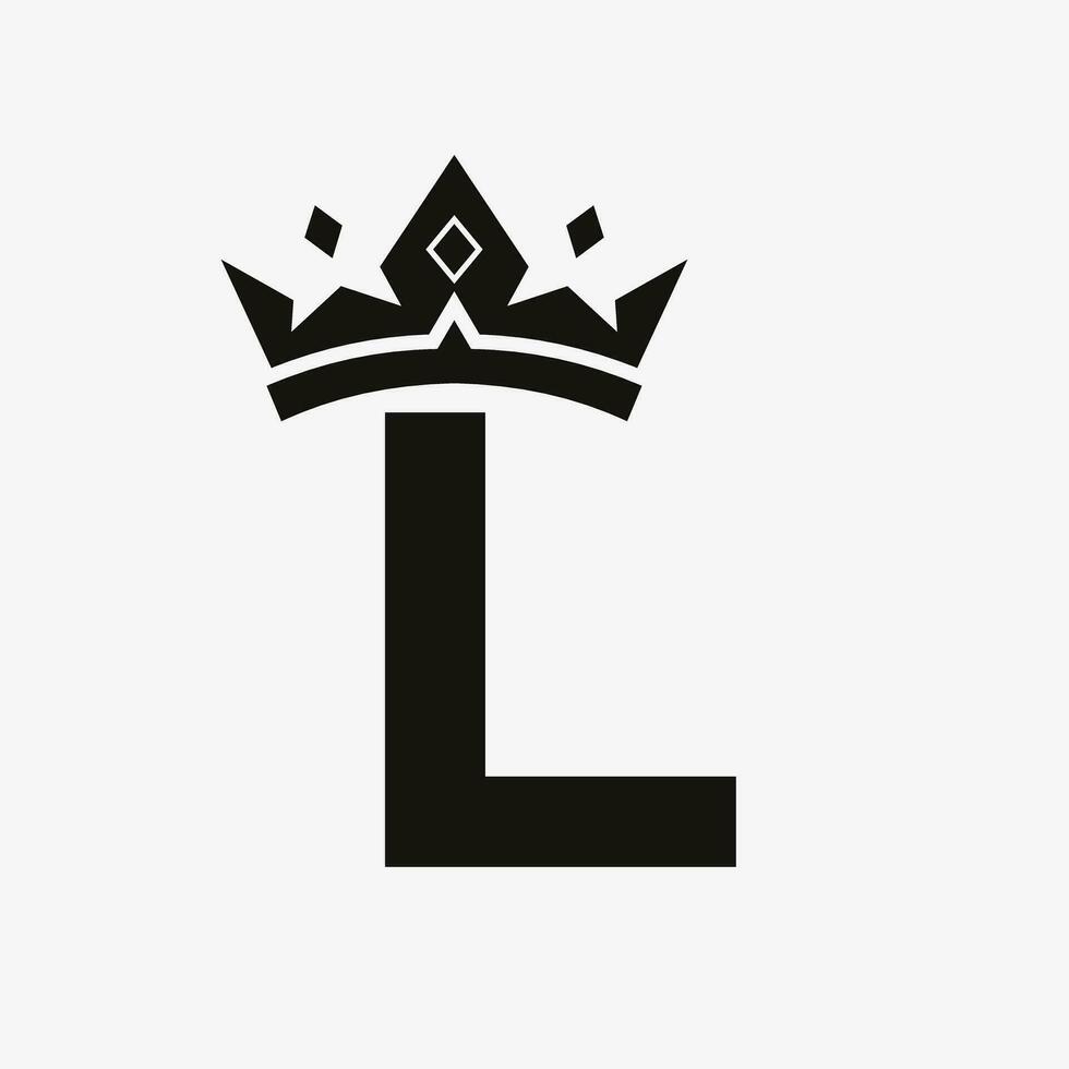 couronne logo sur lettre l vecteur modèle pour beauté, mode, élégant, luxe signe