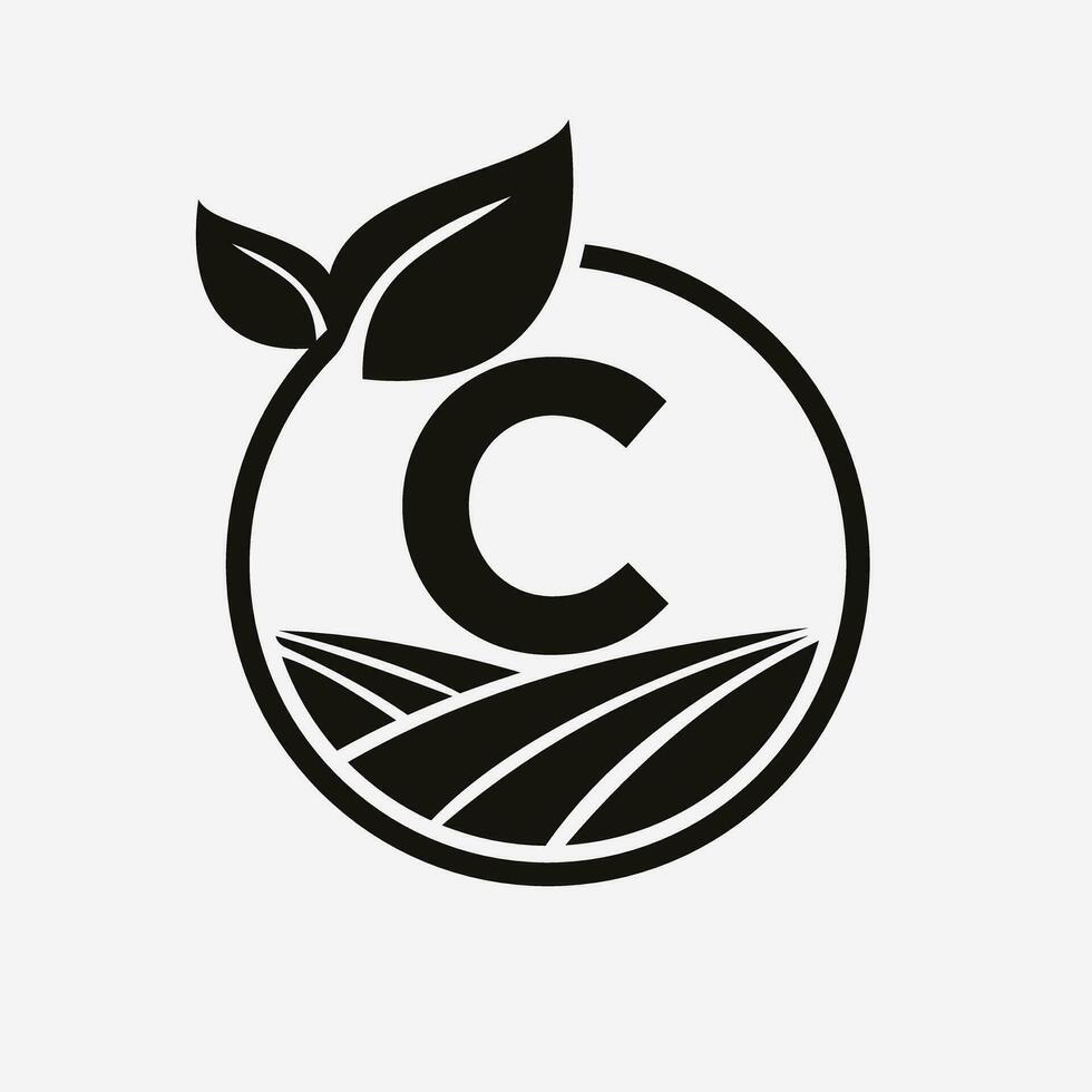 lettre c agriculture logo. agriculture logotype symbole modèle vecteur