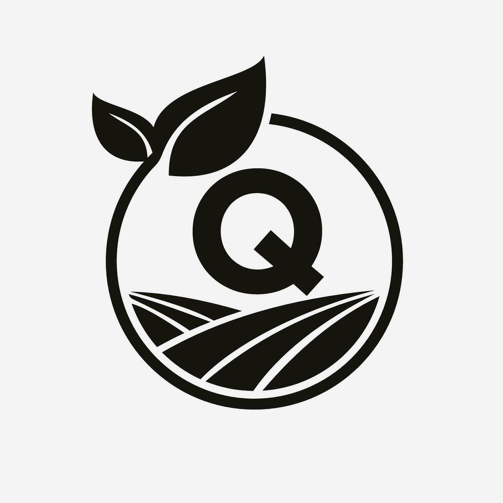 lettre q agriculture logo. agriculture logotype symbole modèle vecteur