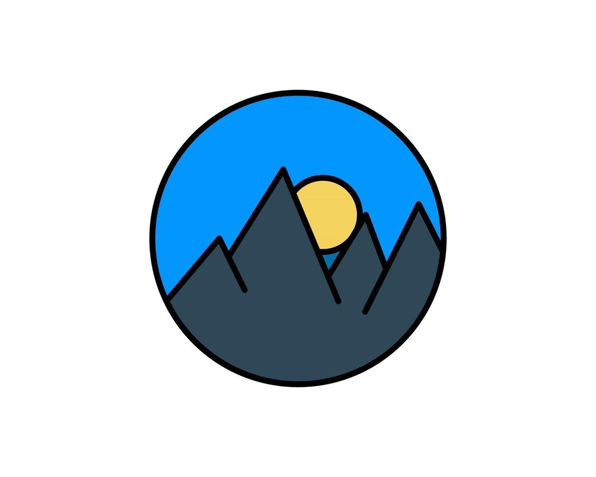 montagne, volcan, sommet, pic icône vecteur logo modèle illustration design. vecteur eps 10.