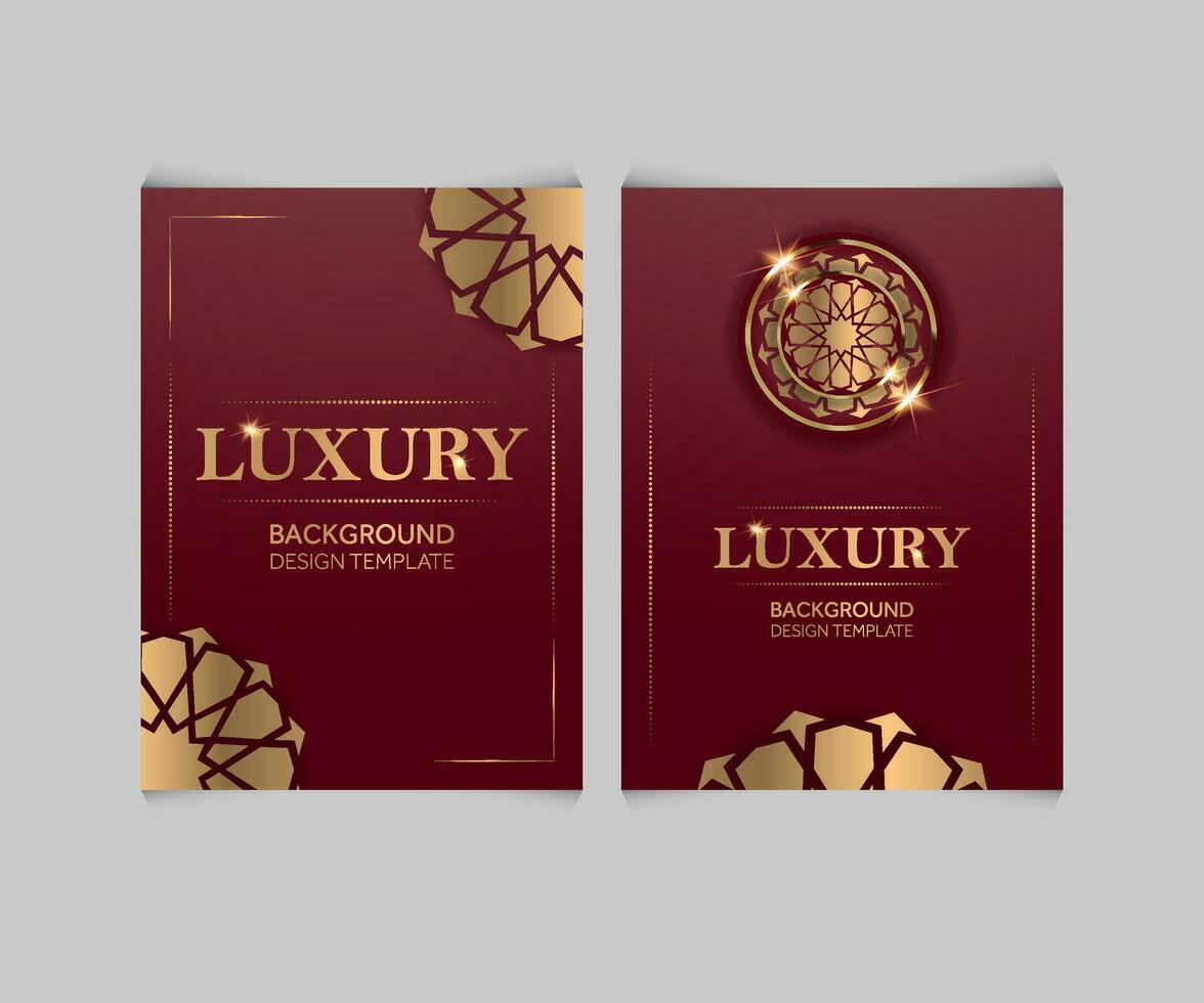luxe d'or décoratif arrière-plan, mariage invitation carte, conception modèle vecteur