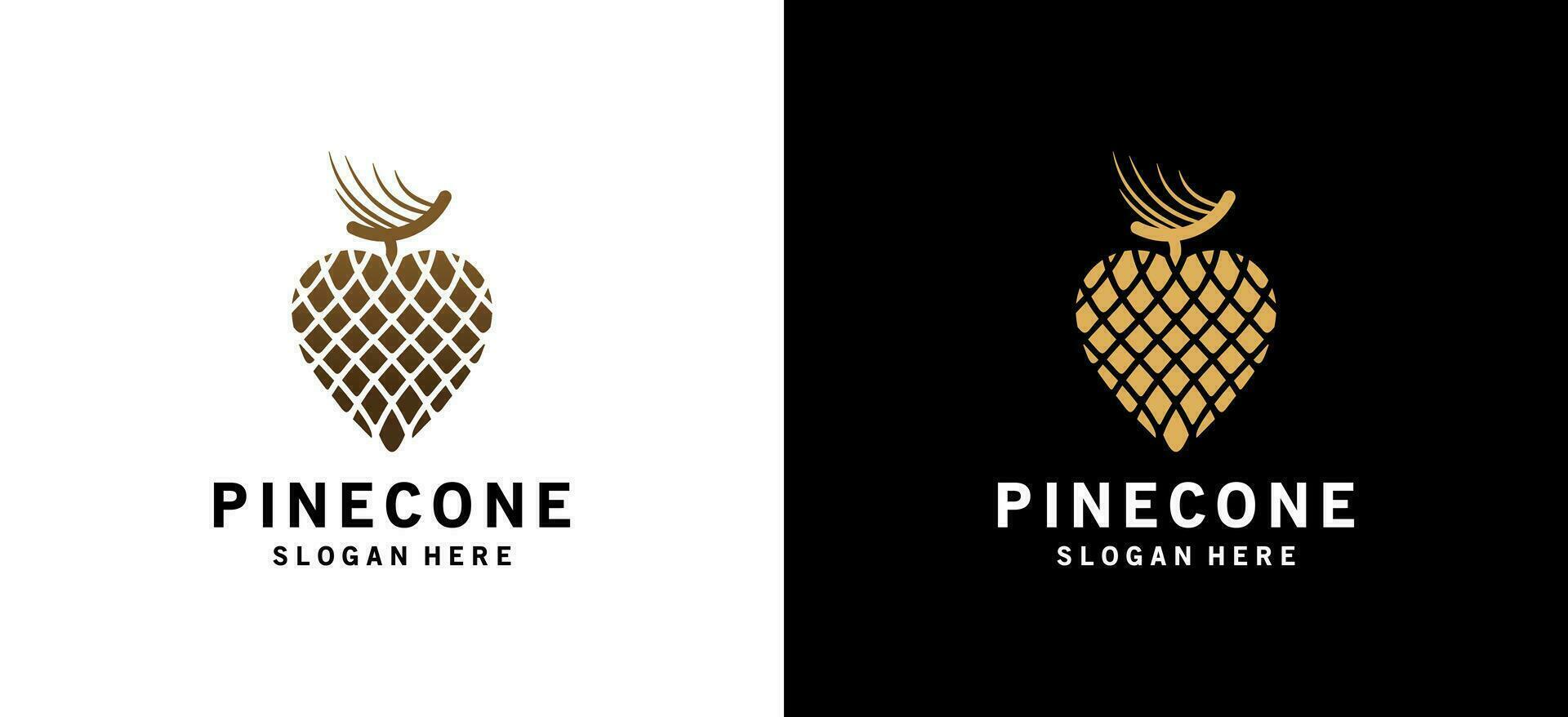 moderne cœur pomme de pin icône logo conception vecteur