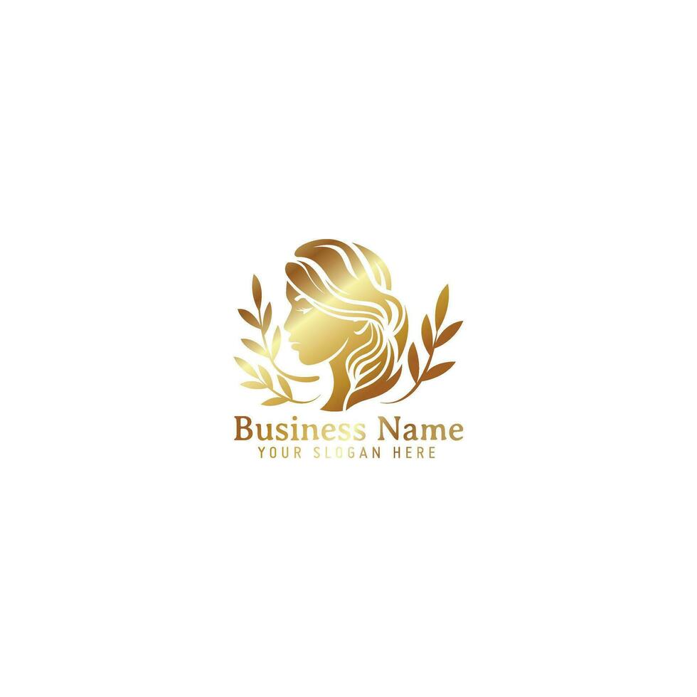 femme logo avec Créatif unique concept pour entreprise, entreprise, beauté, spa prime vecteur