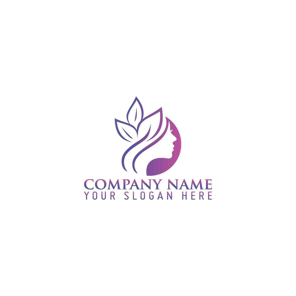 femme logo avec Créatif unique concept pour entreprise, entreprise, beauté, spa prime vecteur