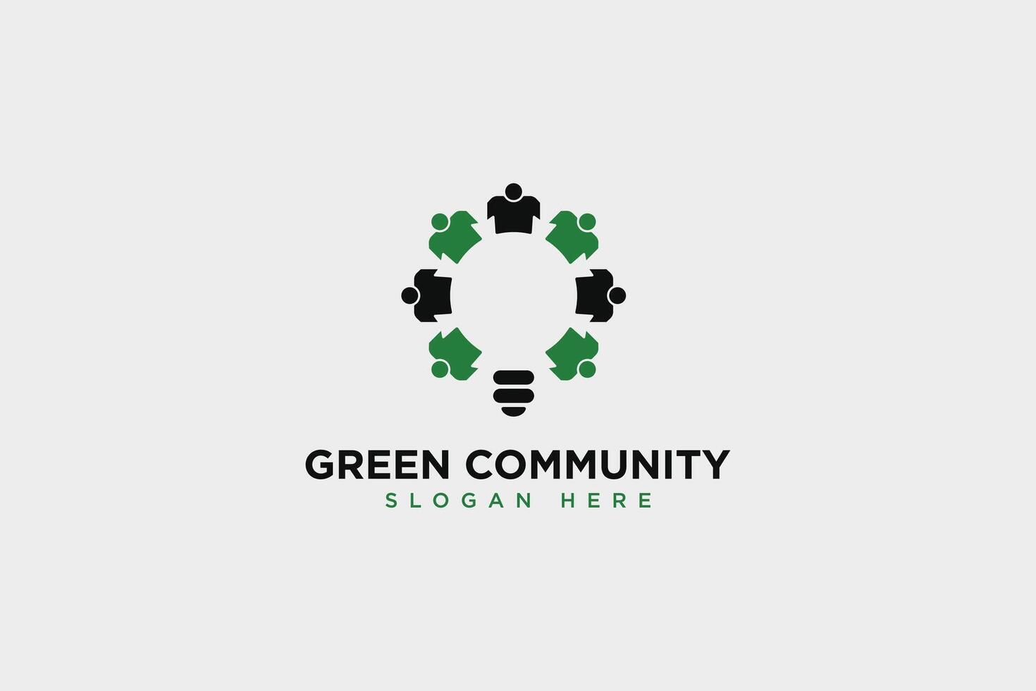 vert communauté logo et icône vecteur