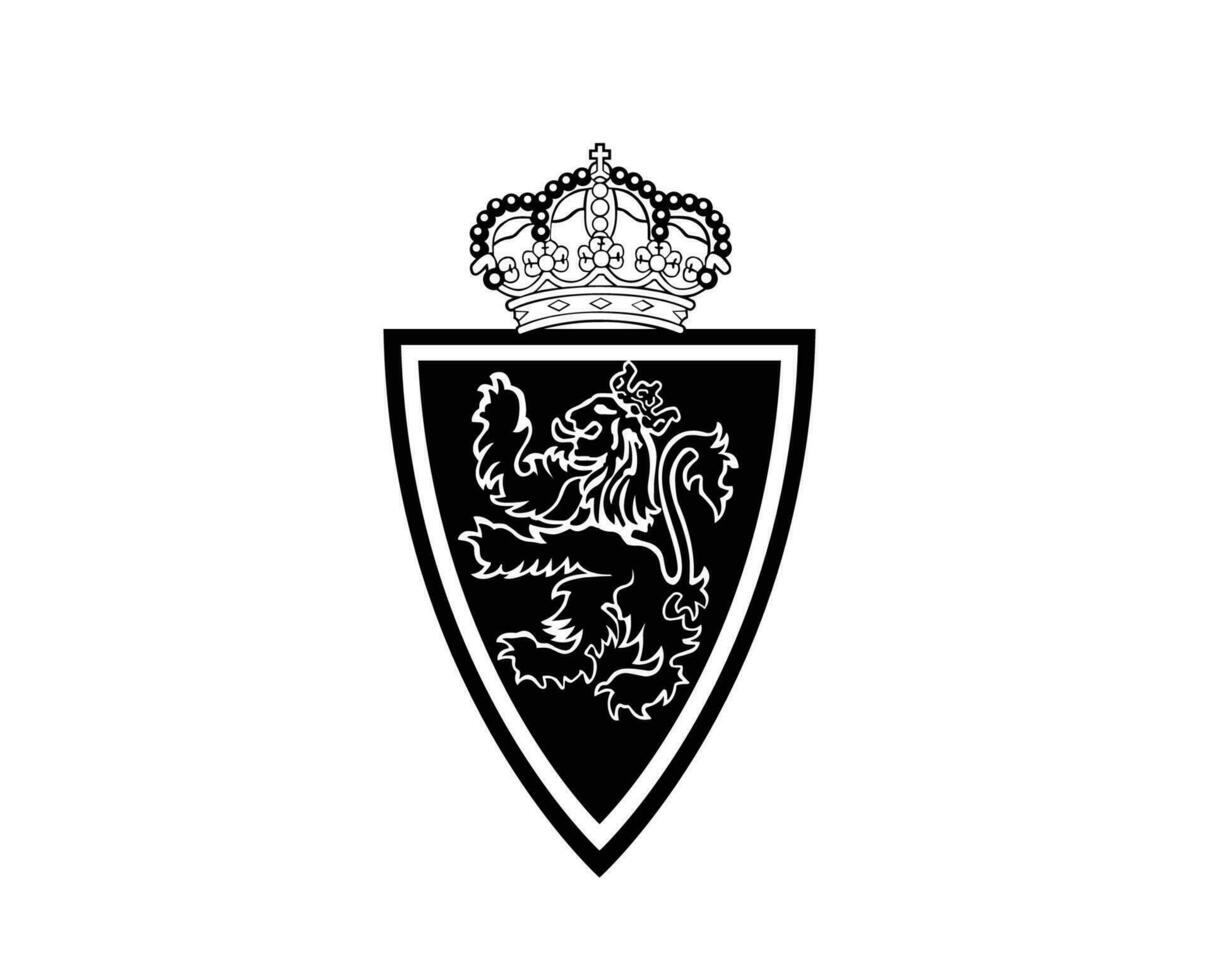 réel Saragosse club symbole logo noir la liga Espagne Football abstrait conception vecteur illustration