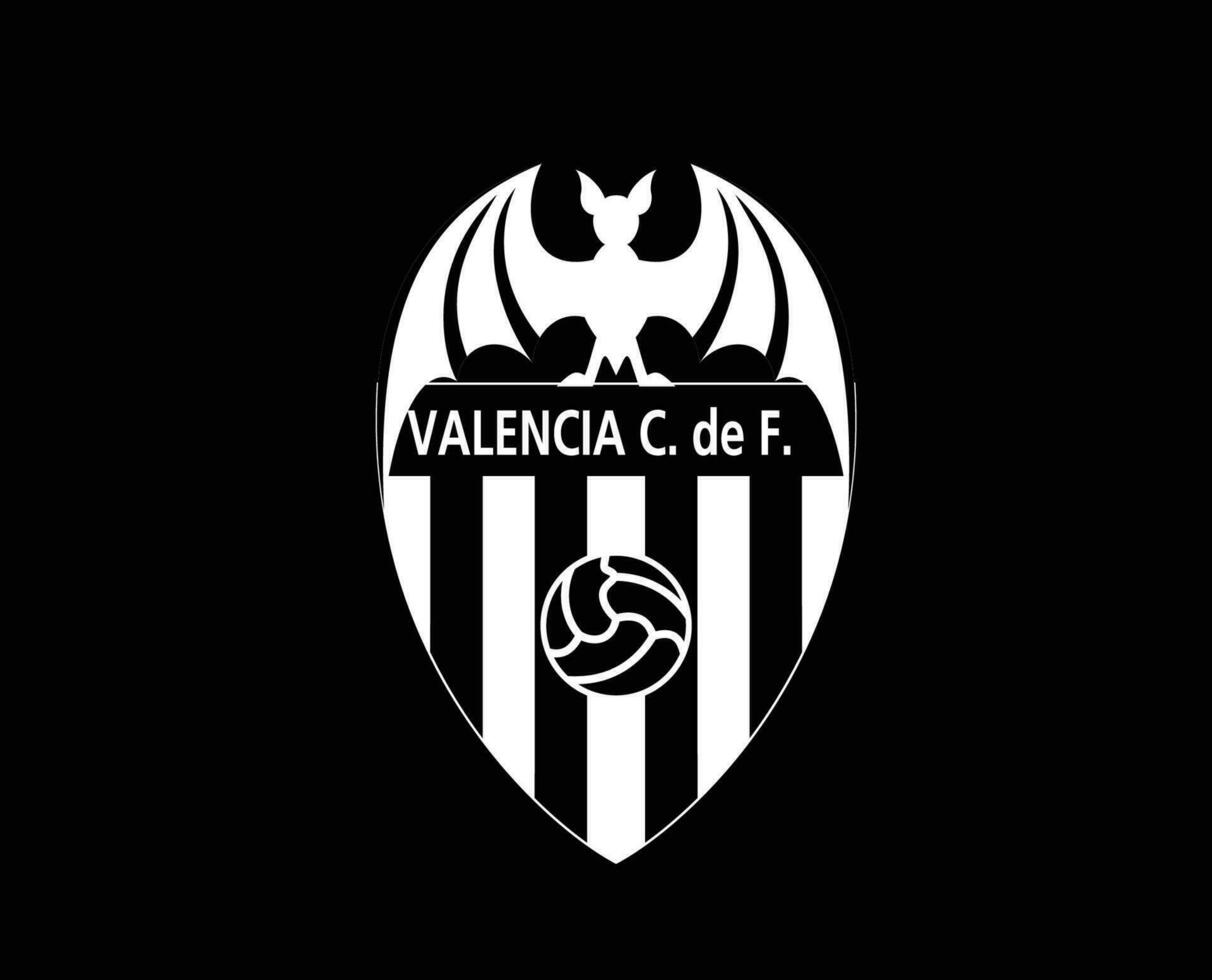 Valence club logo symbole blanc la liga Espagne Football abstrait conception vecteur illustration avec noir Contexte