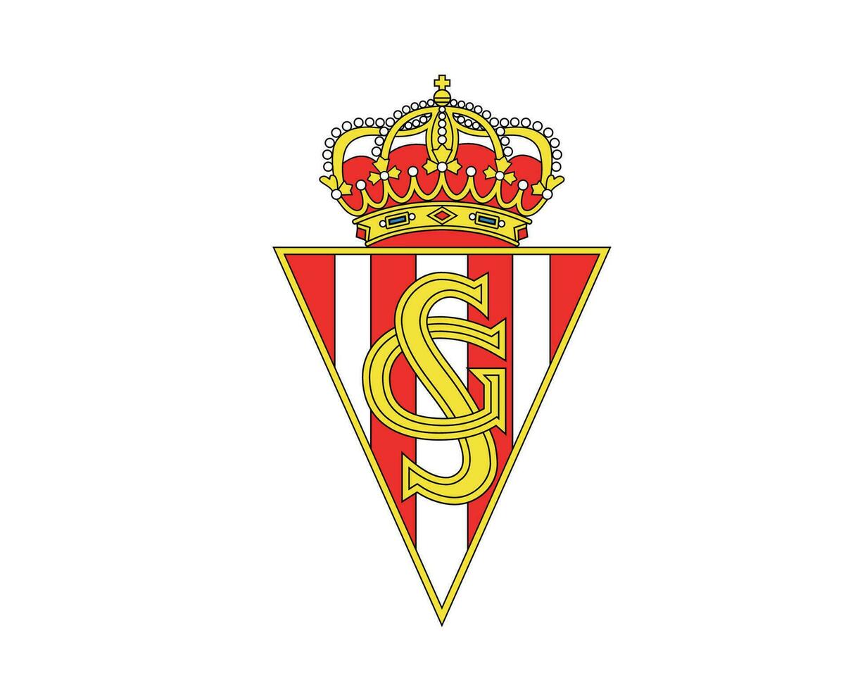 sportif gijon club logo symbole la liga Espagne Football abstrait conception vecteur illustration