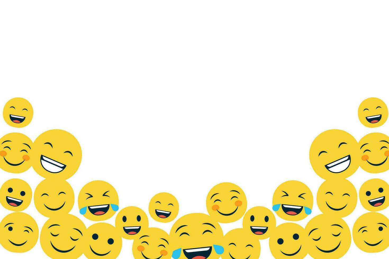 content monde sourire journée Contexte avec emojis composition. vecteur
