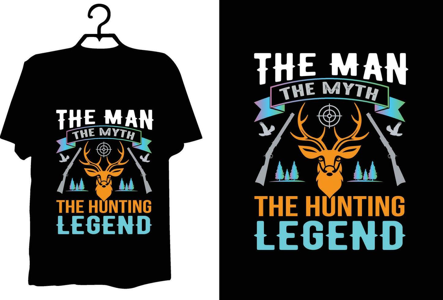 conception de t-shirt de chasse vecteur