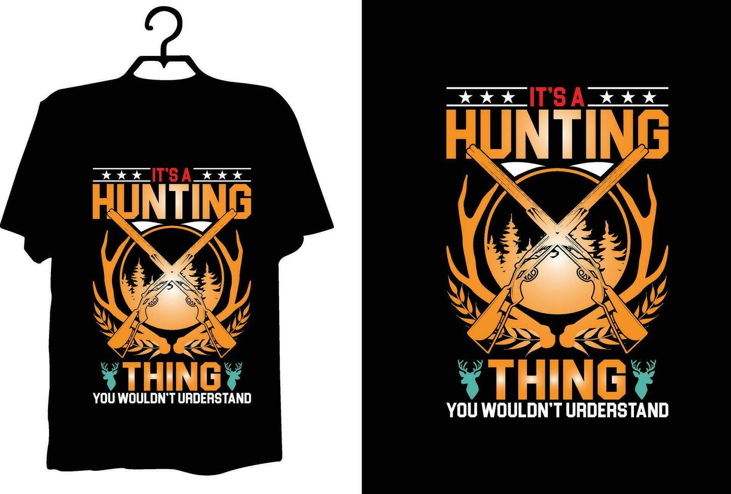 conception de t-shirt de chasse vecteur