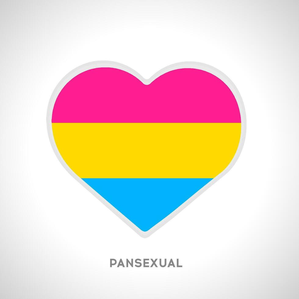 cœur avec fierté drapeau couleurs. pansexuel drapeau vecteur