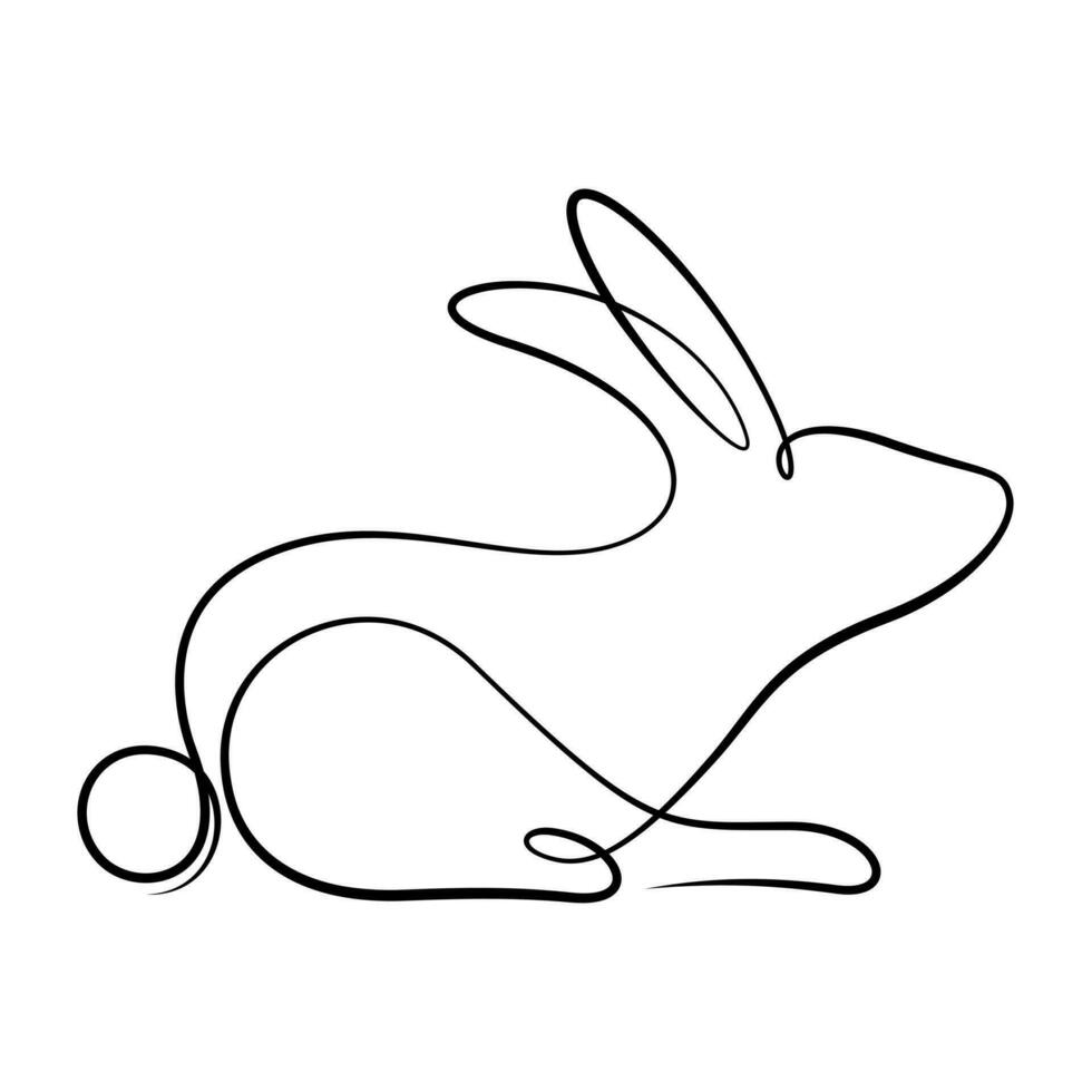 continu ligne dessin de lapin calligraphie style vecteur illustration