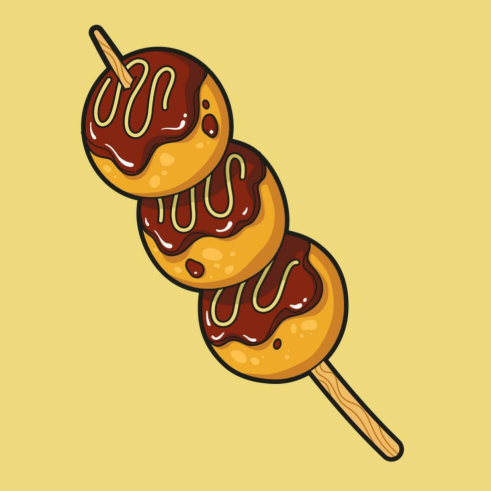 illustration de une takoyaki vecteur