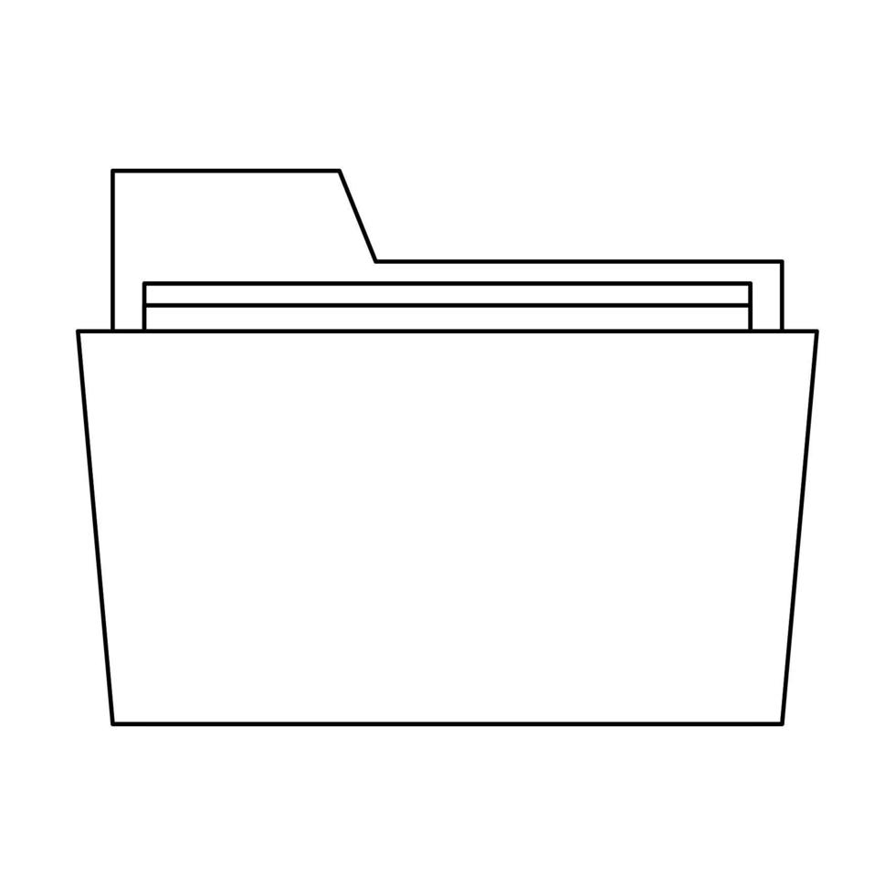Caricature de symbole de document de dossier en noir et blanc vecteur